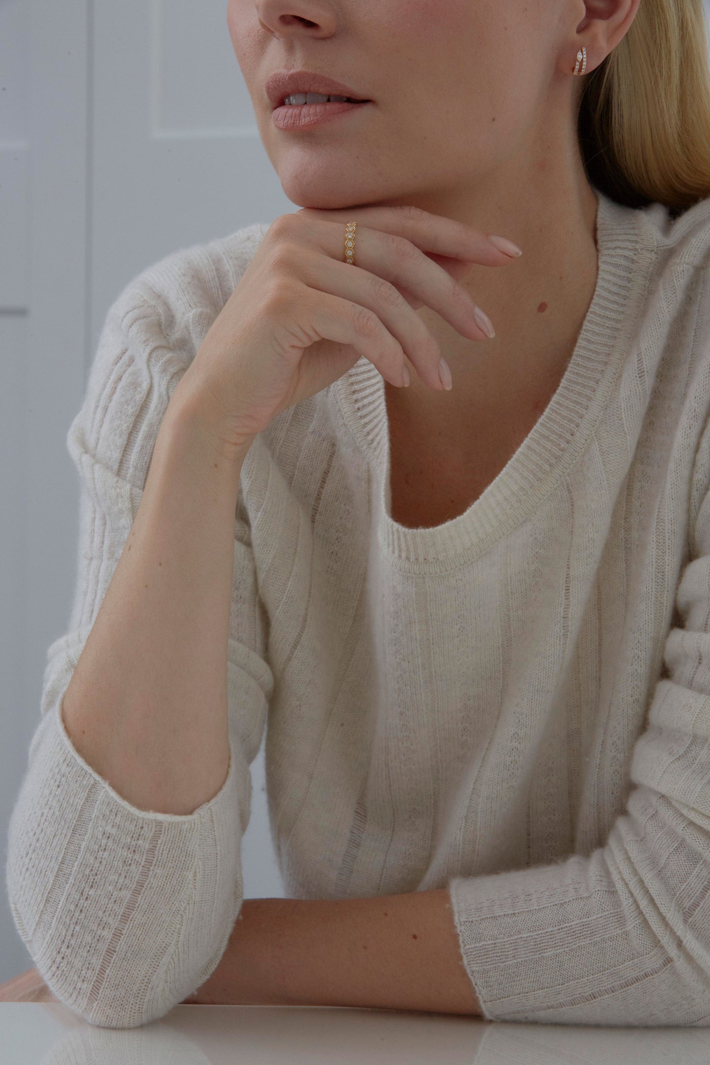 SARA WEINSTOCK-Isadora Hexagon Full Ring-ROSE GOLD