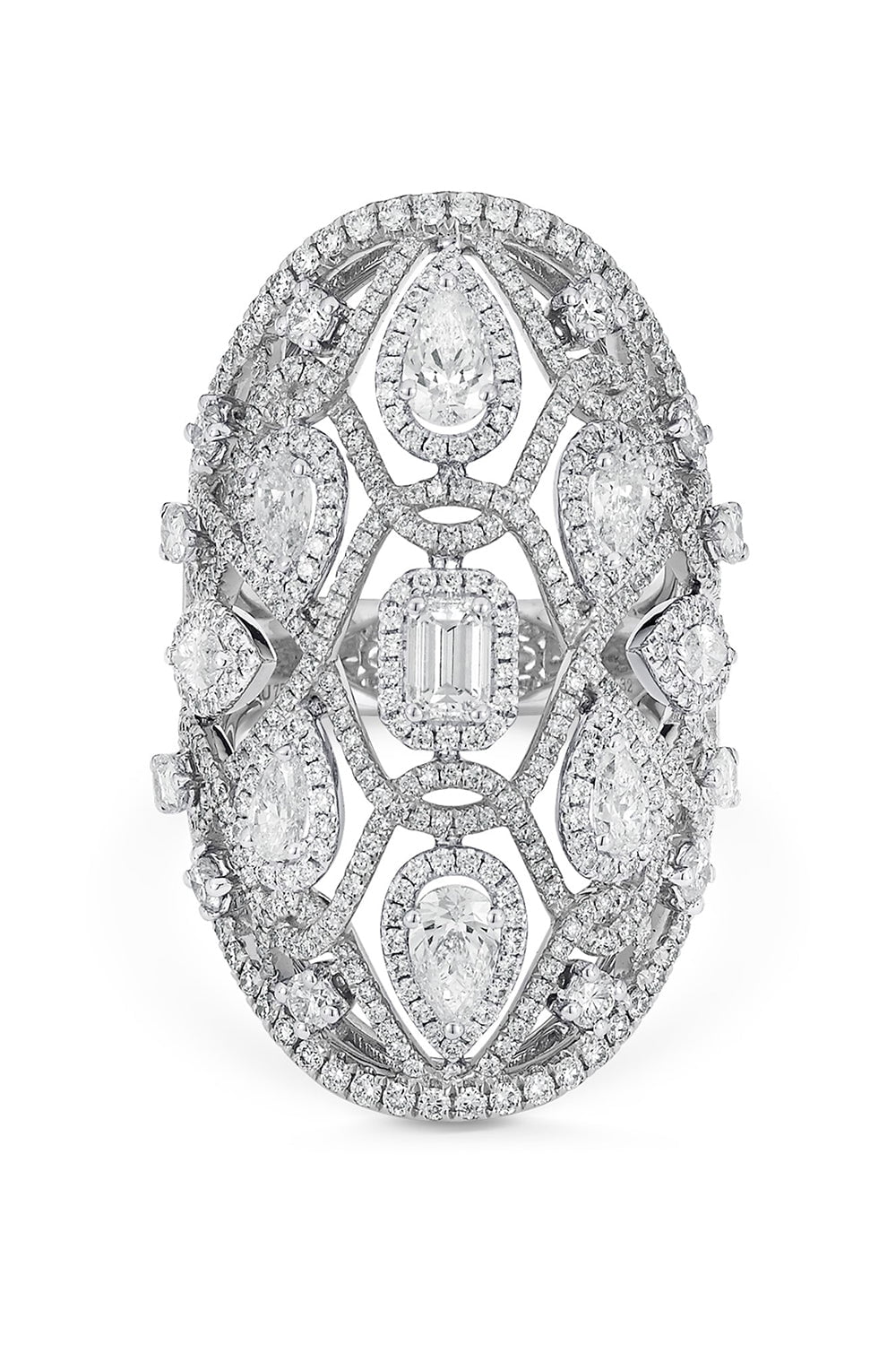 SARA WEINSTOCK-Reverie Couture Oval Ring-WHITE GOLD