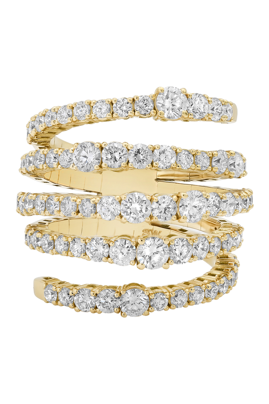 Diamond Flexion Coil Flex Ring-YELLOW GOLD-6-JEWELRYFINE JEWELRING-SARA WEINSTOCK