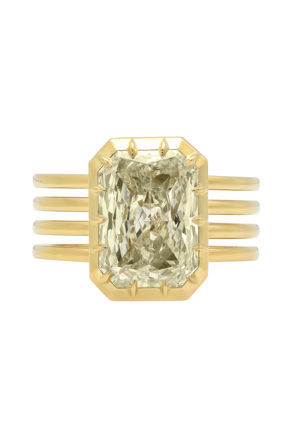 Diamond Essence Triple Band Ring-YELLOW GOLD-6.5-JEWELRYFINE JEWELRING-SARA WEINSTOCK
