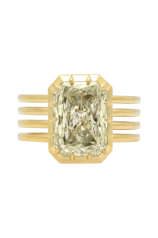 Diamond Essence Triple Band Ring-YELLOW GOLD-6.5-JEWELRYFINE JEWELRING-SARA WEINSTOCK