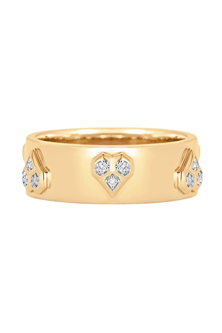 Diamond Honey Comb Heart Ring