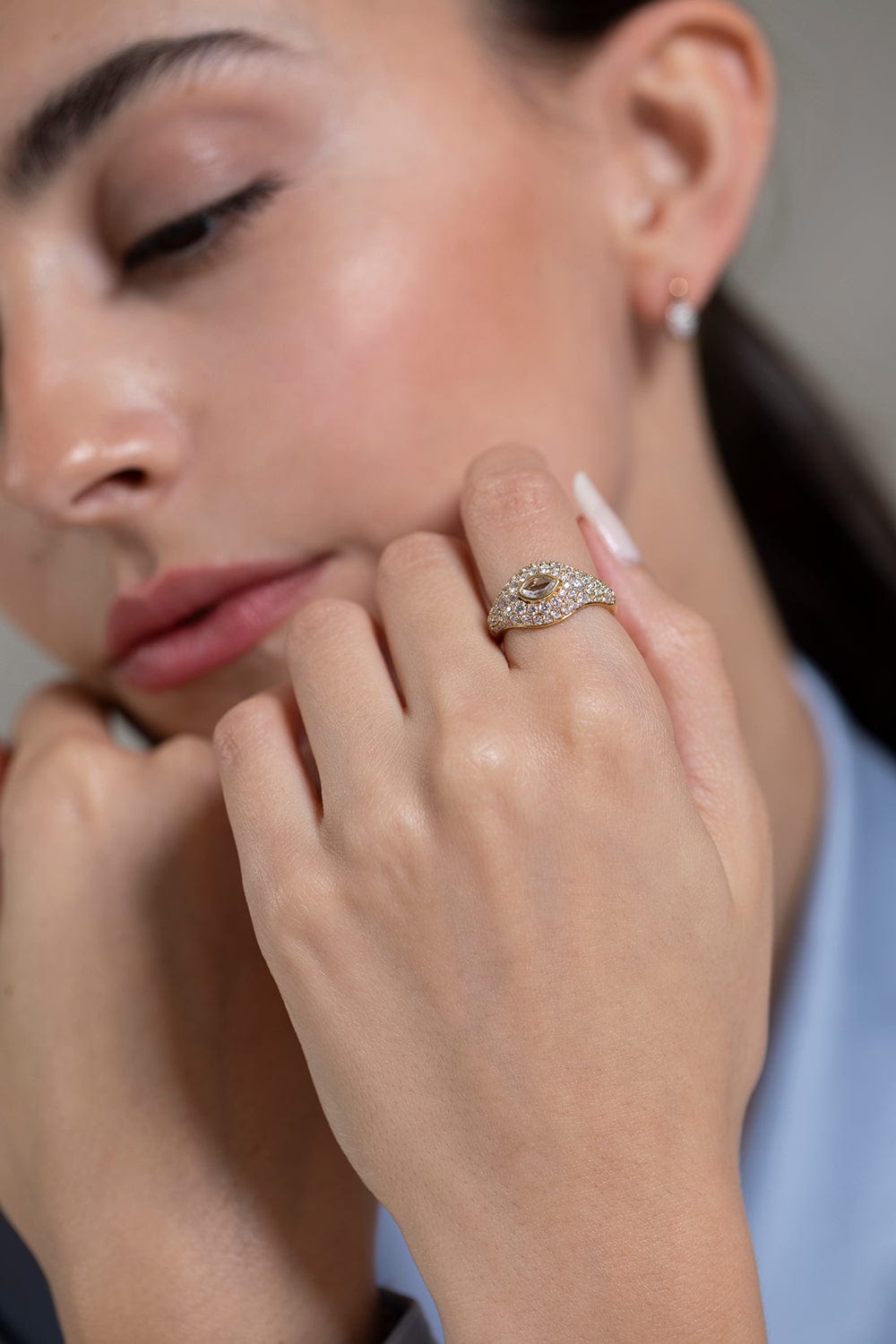 SARA WEINSTOCK-Donna Rose Cut Signet Ring-YELLOW GOLD