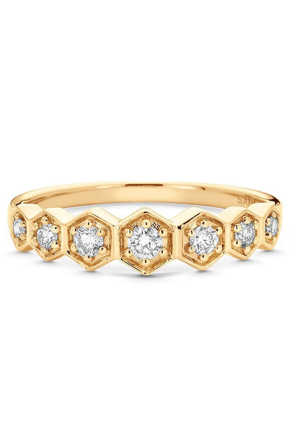 SARA WEINSTOCK-Isadora Hexagon Paritial Ring-YELLOW GOLD