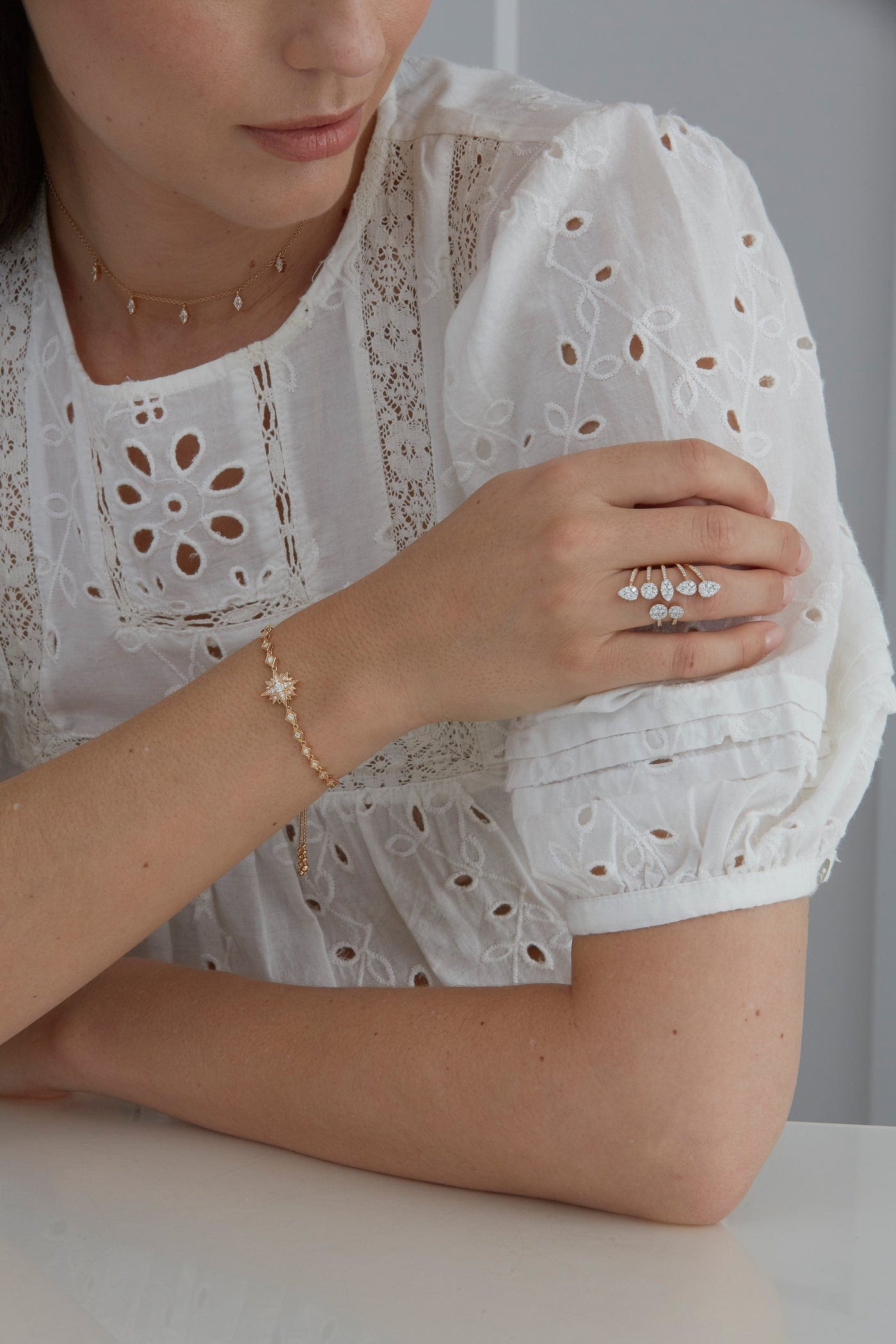 SARA WEINSTOCK-Reverie 7 Cluster Ring-YELLOW GOLD