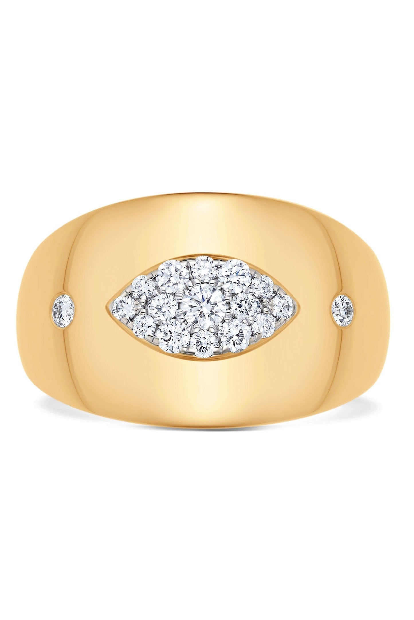 SARA WEINSTOCK-Aurora Illusion Marquise Signet Ring-YELLOW GOLD