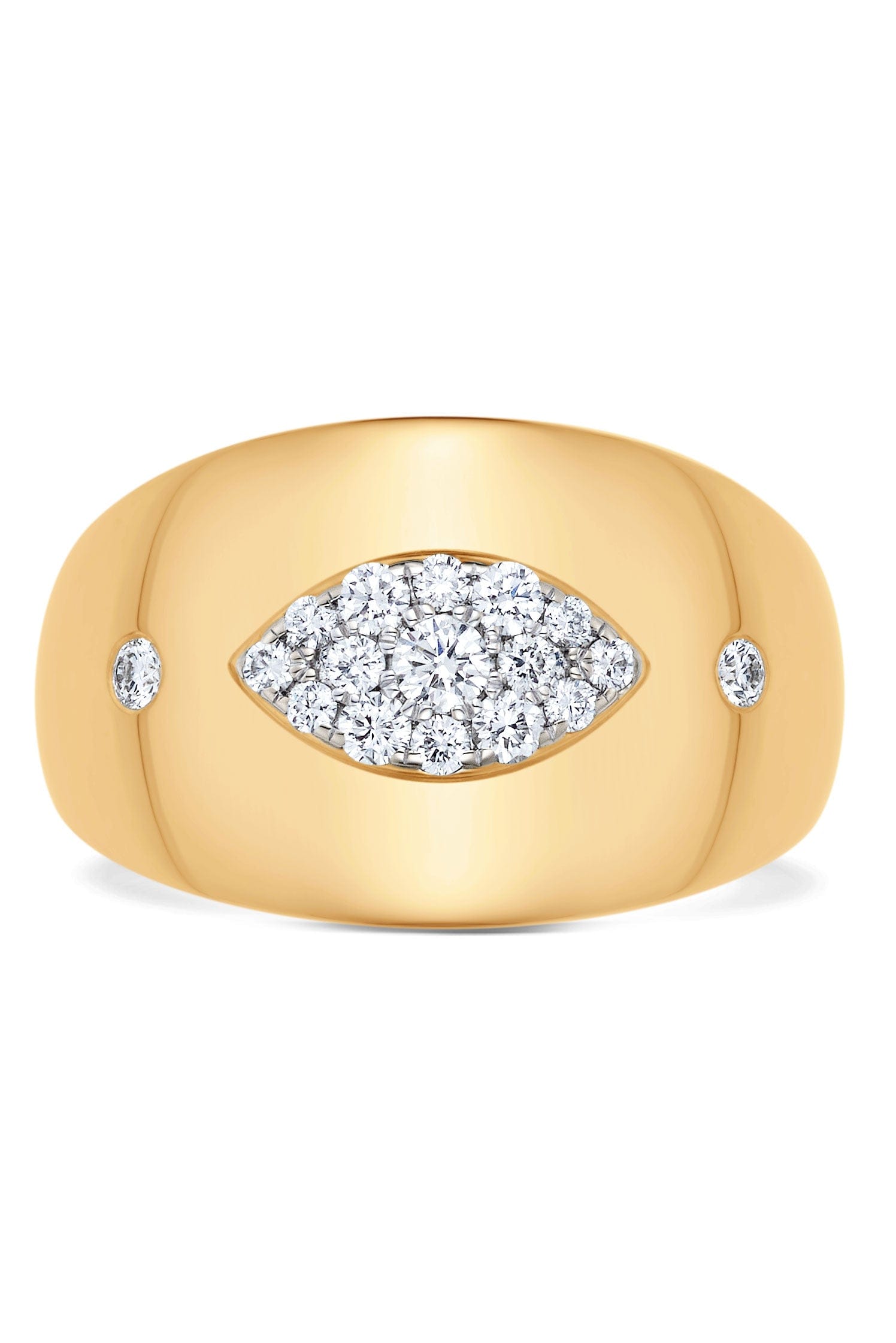 SARA WEINSTOCK-Aurora Illusion Marquise Signet Ring-YELLOW GOLD