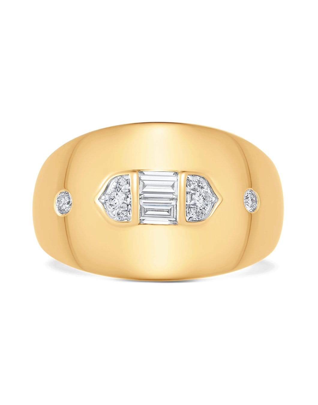 SARA WEINSTOCK-Aurora Taj Baguette Signet Ring-YELLOW GOLD