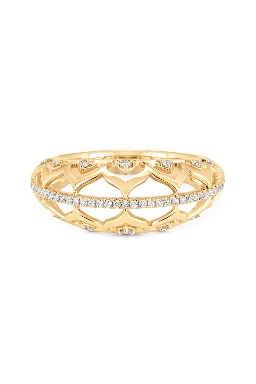 SARA WEINSTOCK-Dentelle Gold and Diamond Horizontal Ring-YELLOW GOLD