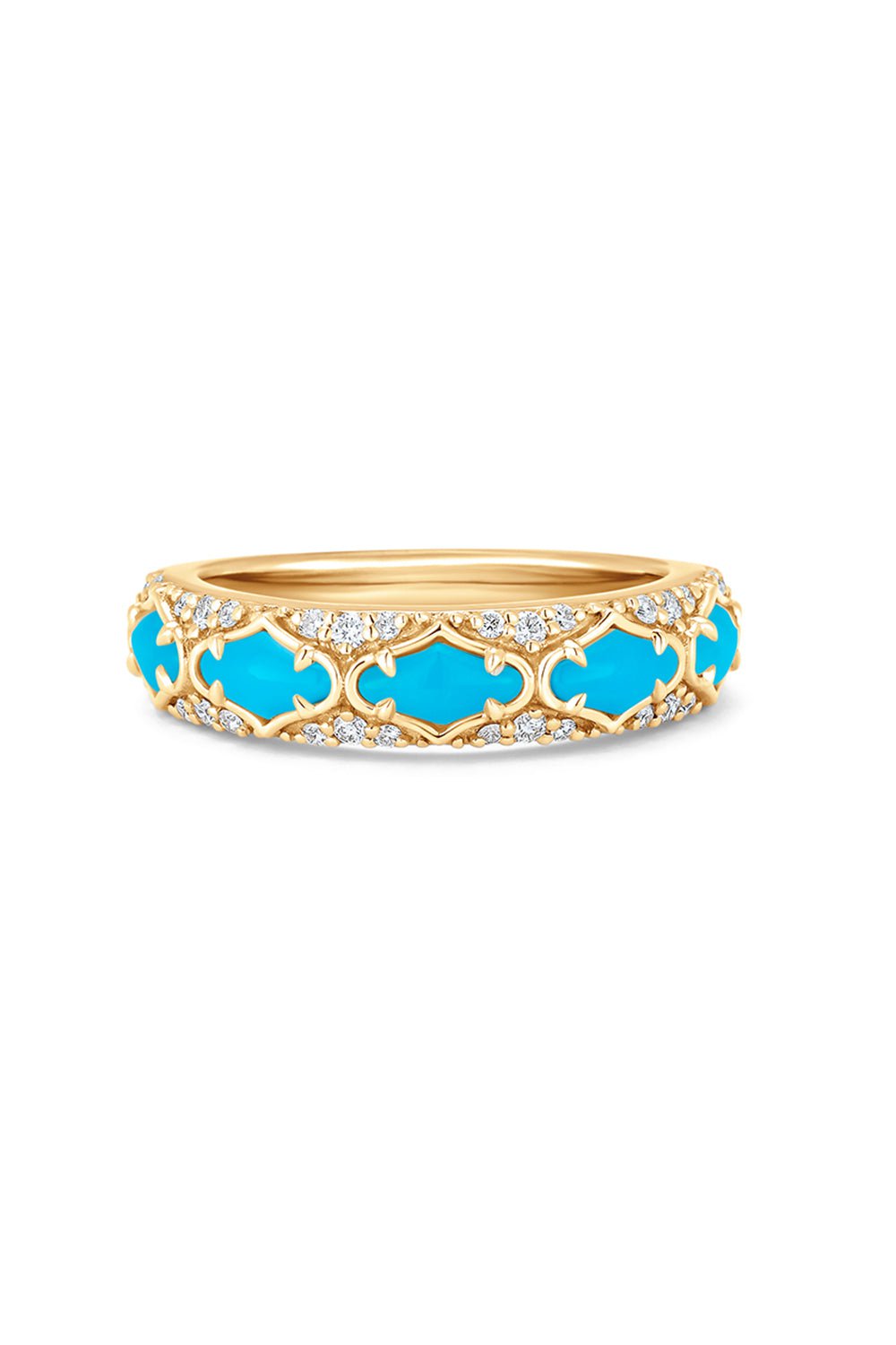 SARA WEINSTOCK-Lucia Turquoise Diamond Thin Ring-YELLOW GOLD
