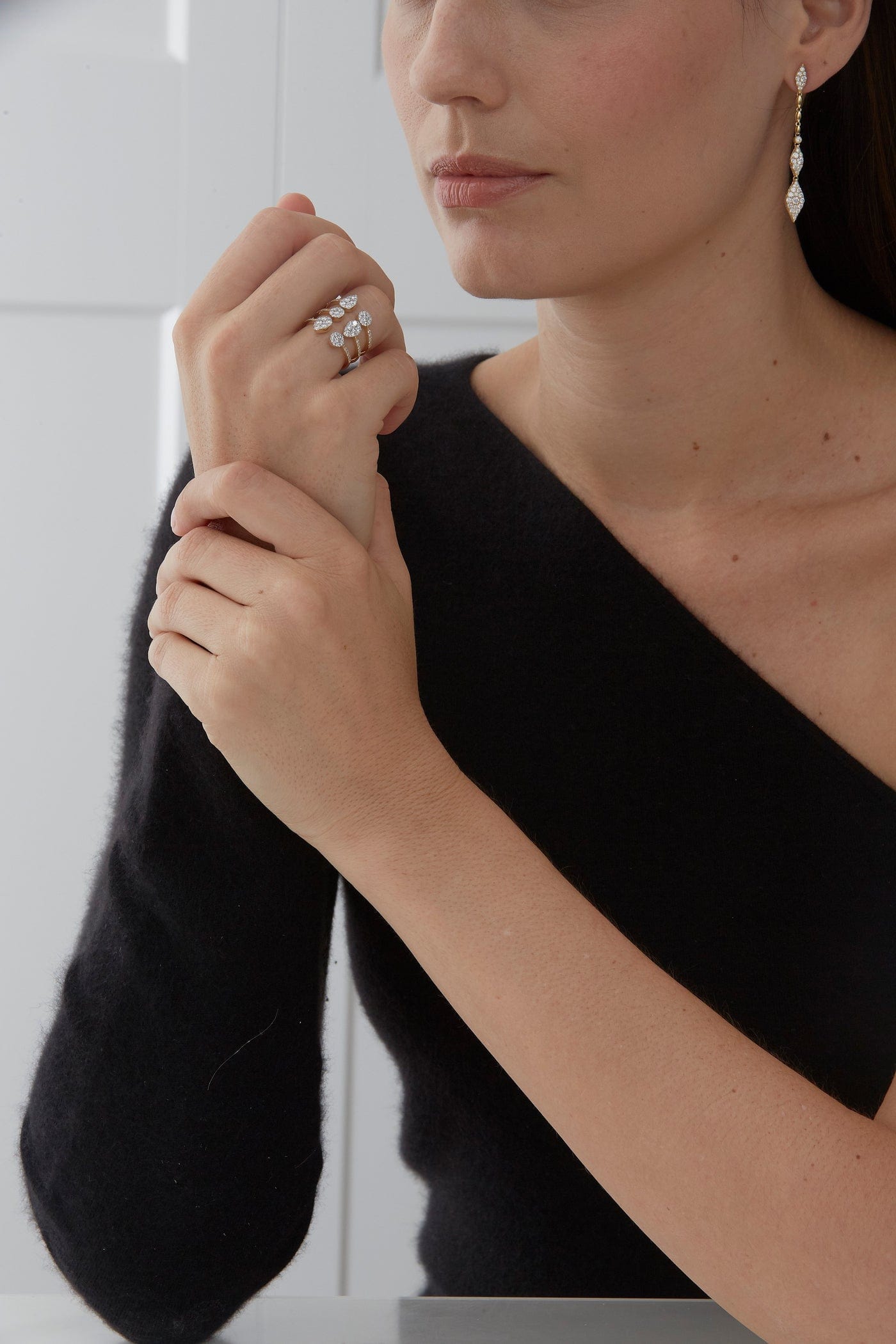 SARA WEINSTOCK-Reverie Round and Pear Cluster Ring-YELLOW GOLD