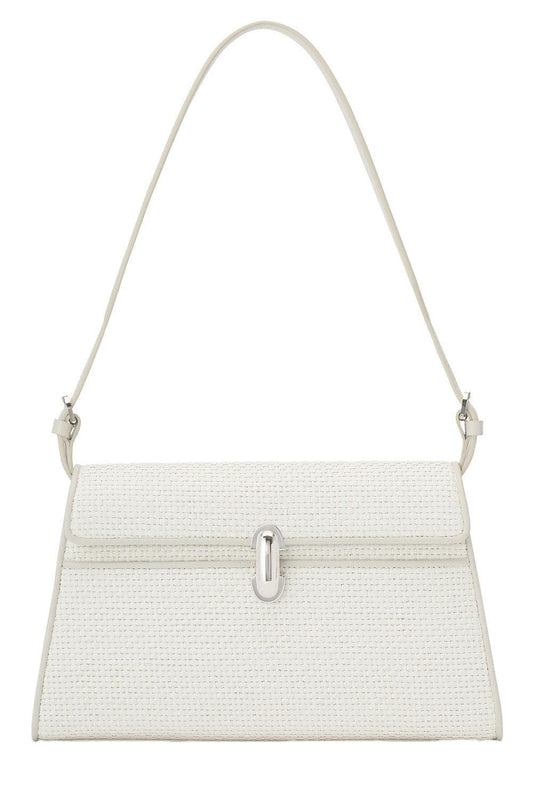 Symmetry Shoulder Bag - Ivory Raffia-CREAM-O/S-HANDBAGSHOULDER-SAVETTE