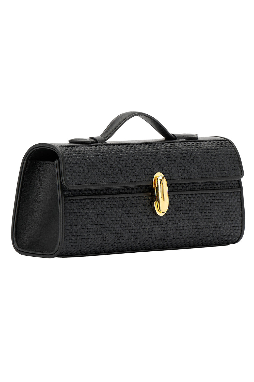 Slim Symmetry Pochette - Black Raffia-BLACK-O/S-HANDBAGTOP HANDLE-SAVETTE