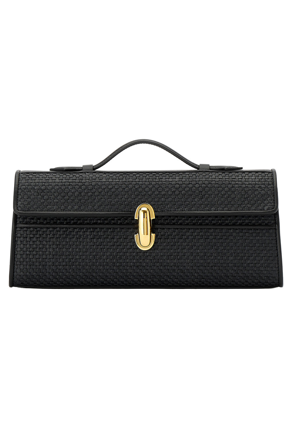 Slim Symmetry Pochette - Black Raffia-BLACK-O/S-HANDBAGTOP HANDLE-SAVETTE