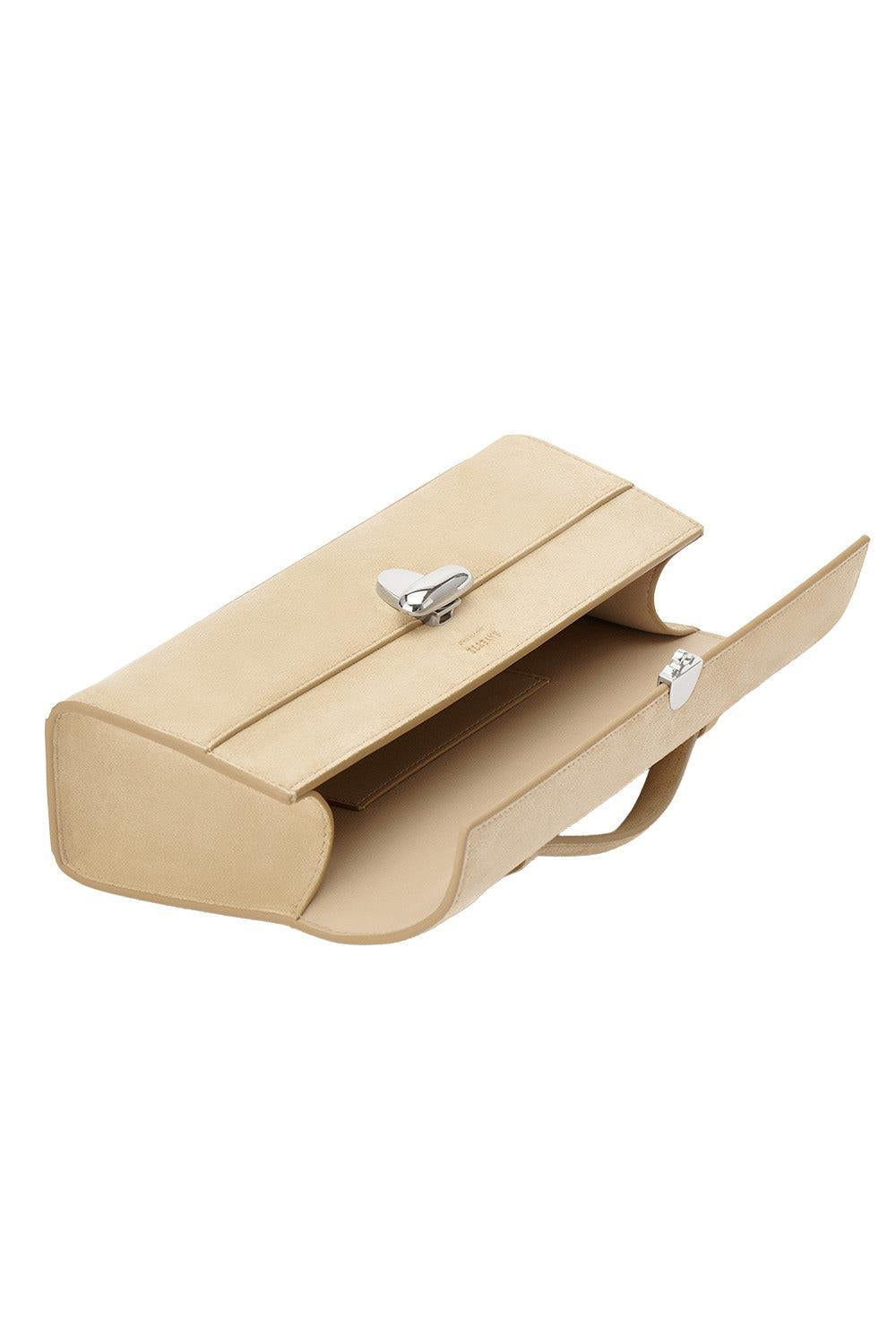 Slim Symmetry Pochette - Flax Suede-CREAM-O/S-HANDBAGTOP HANDLE-SAVETTE