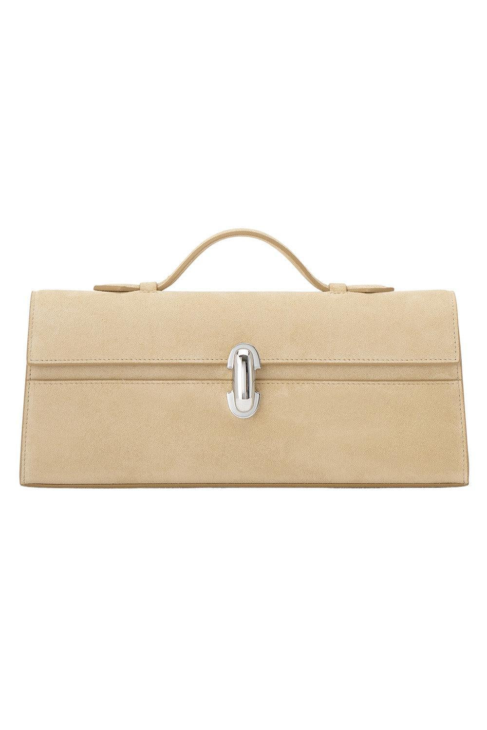 Slim Symmetry Pochette - Flax Suede-CREAM-O/S-HANDBAGTOP HANDLE-SAVETTE