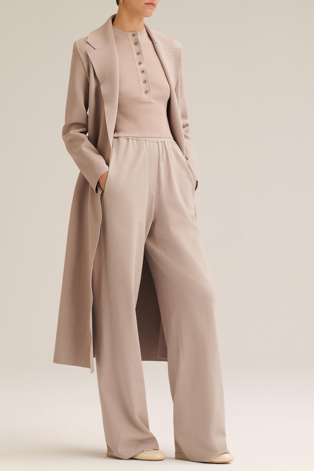 Crepe Knit Trench With Tie-OYSTER-S-CLOTHINGCOATTRENCH-SCANLAN THEODORE