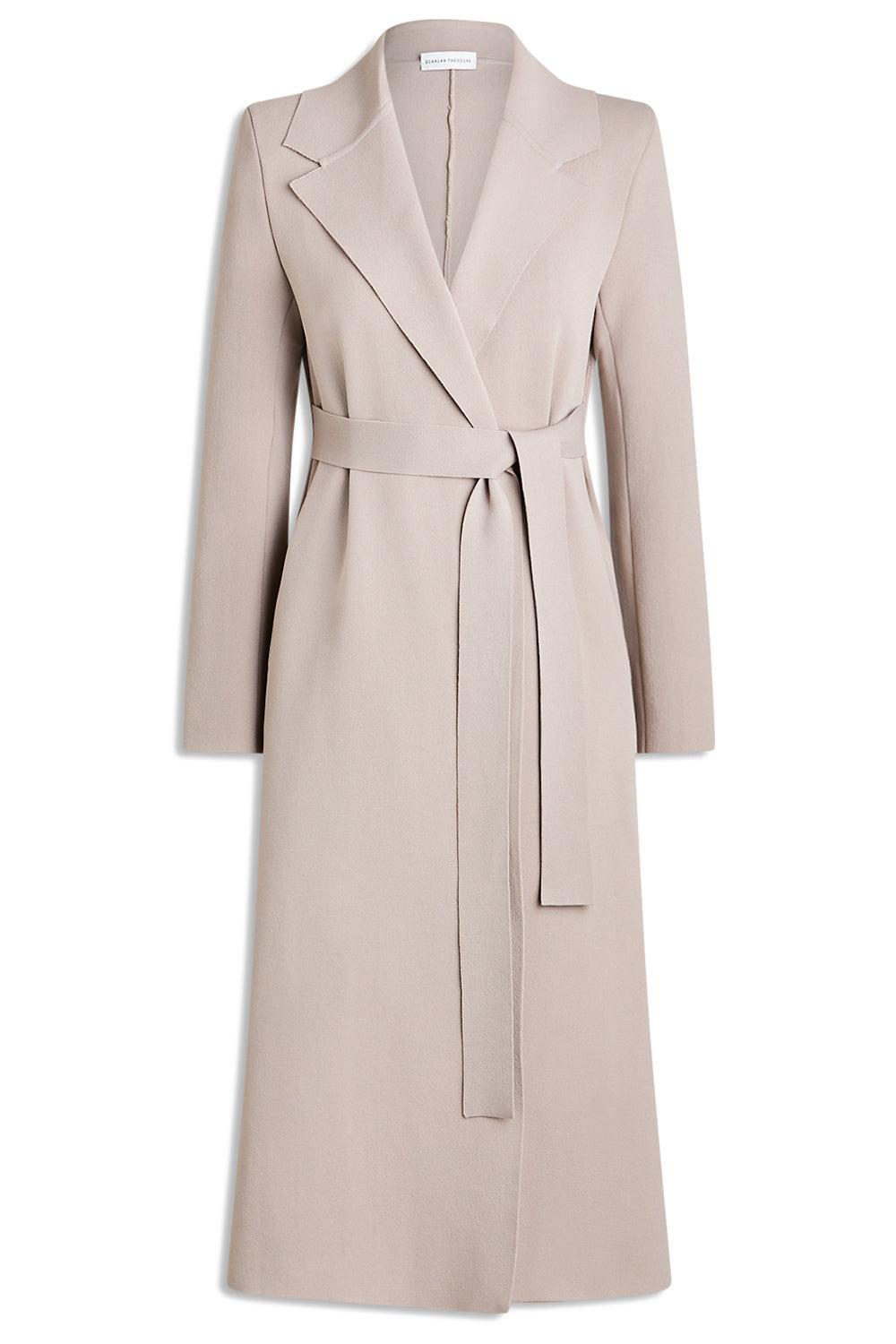 Crepe Knit Trench With Tie-OYSTER-S-CLOTHINGCOATTRENCH-SCANLAN THEODORE