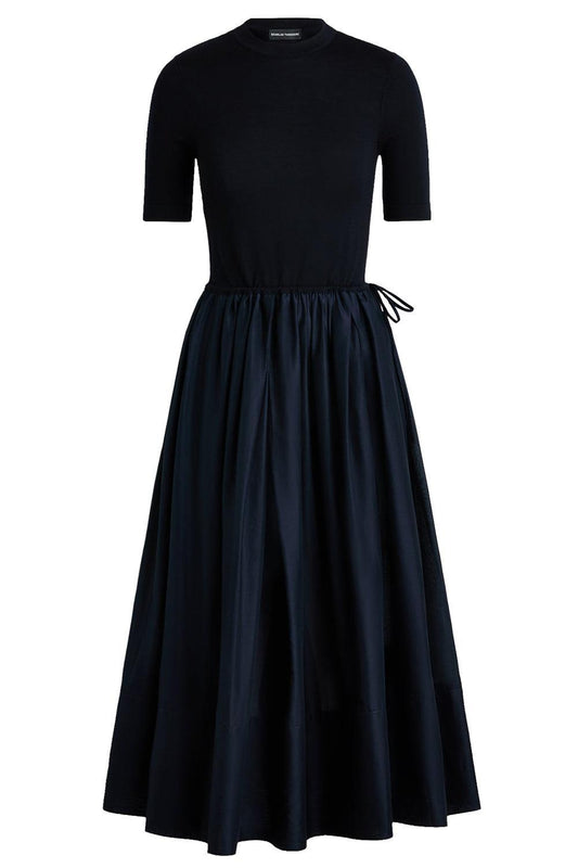 Short Sleeve Sweater Dress-BLUE-2-CLOTHINGDRESSCASUAL-SCANLAN THEODORE
