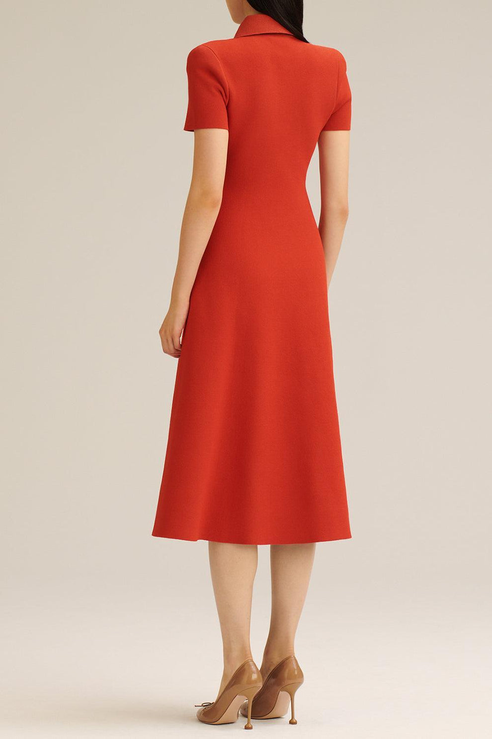 Collared Midi Shirt Dress - Red | SCANLAN THEODORE Marissa Collections Collared Midi Shirt Dress - Red | SCANLAN THEODORE Marissa Collections