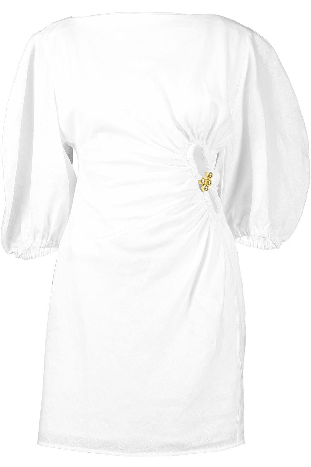 Turban Mini Dress-WHITE-2-CLOTHINGDRESSCASUAL-SCANLAN THEODORE