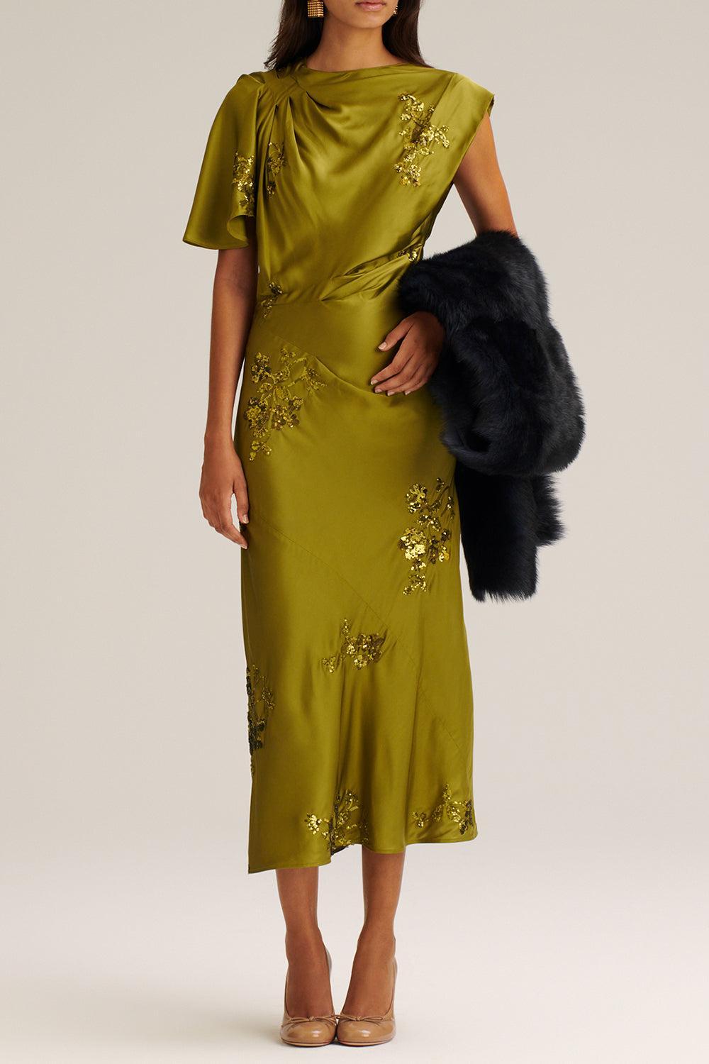 Draped Midi Dress-ARMY-2-CLOTHINGDRESSCOCKTAIL-SCANLAN THEODORE