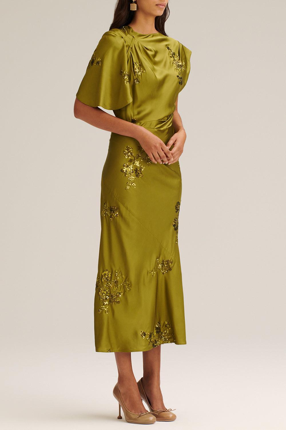 scanlan theodore midi dress Scanlan Theodore - Taupe Crepe Knit Midi Dress