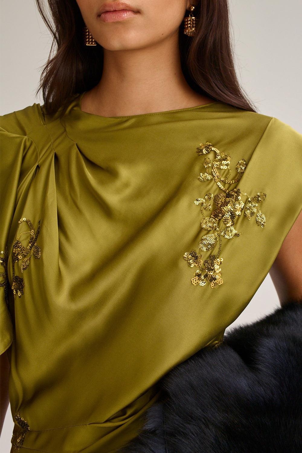 Draped Midi Dress-ARMY-2-CLOTHINGDRESSCOCKTAIL-SCANLAN THEODORE