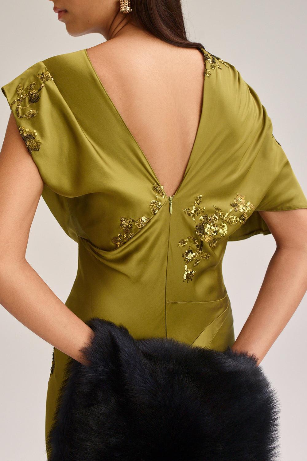 Draped Midi Dress-ARMY-2-CLOTHINGDRESSCOCKTAIL-SCANLAN THEODORE