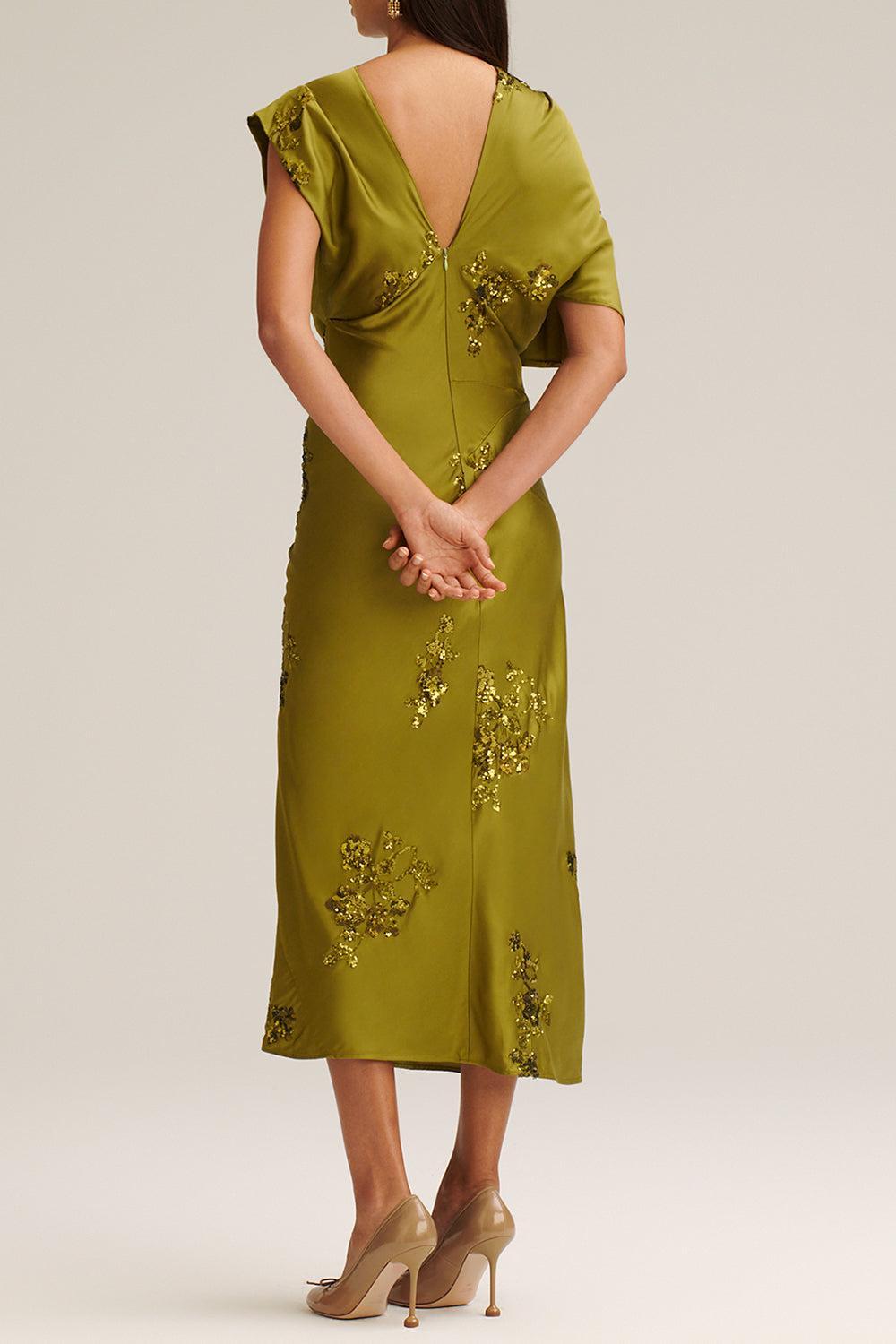 Draped Midi Dress-ARMY-2-CLOTHINGDRESSCOCKTAIL-SCANLAN THEODORE