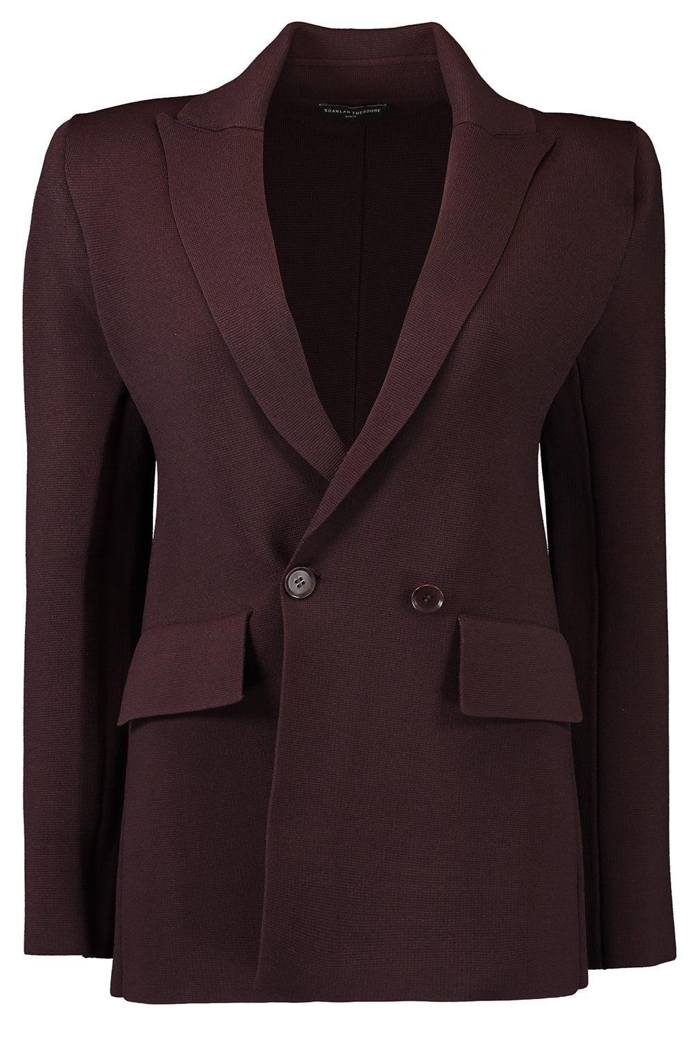 Knit Tailored Jacket-CHOCOLATE-XS-CLOTHINGJACKETBLAZERS-SCANLAN THEODORE