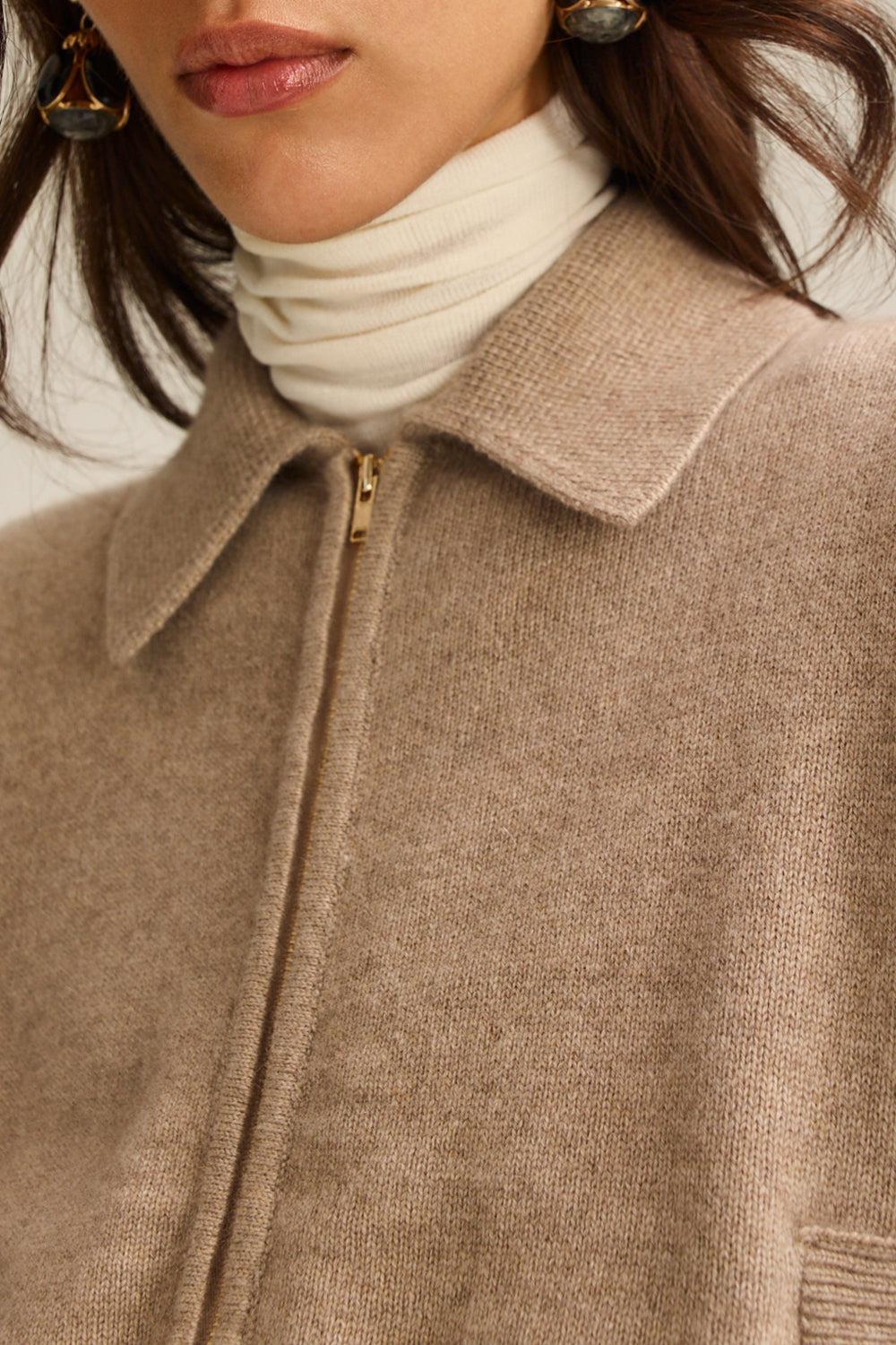 Cashmere Collared Bomber Jacket-TRENCH-XS-CLOTHINGJACKETCASUAL-SCANLAN THEODORE