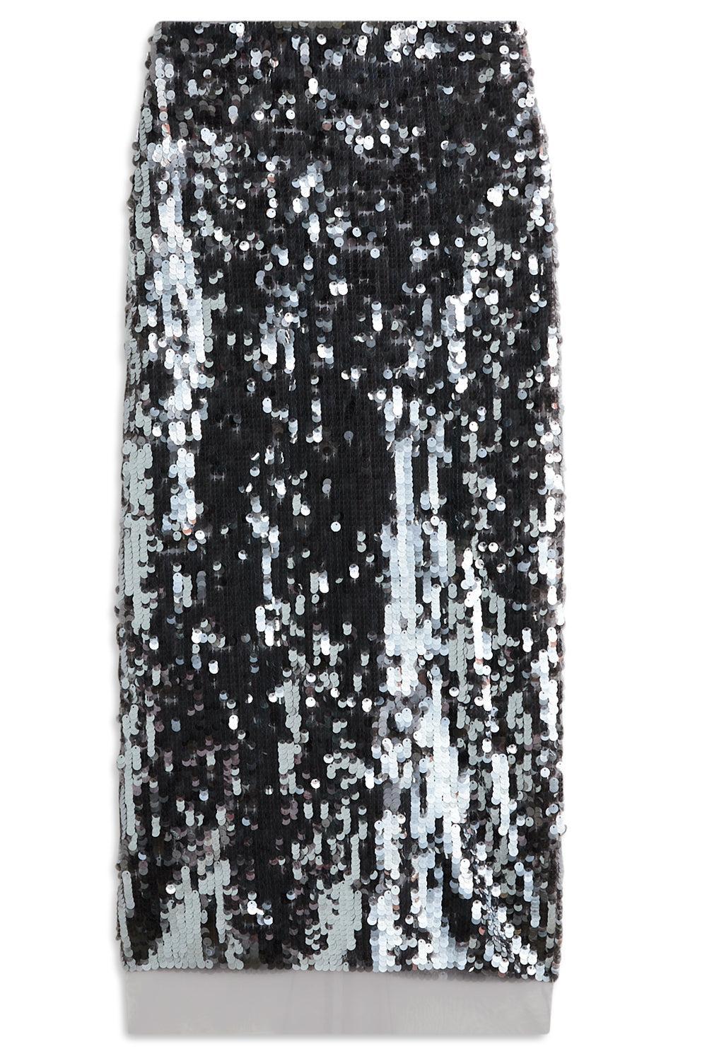 Sequin Midi Pencil Skirt-GREY-2-CLOTHINGSKIRTMIDI-SCANLAN THEODORE