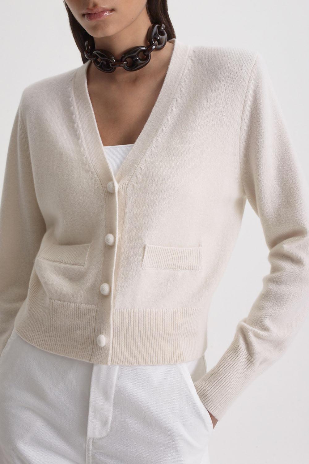V Neck Cardigan-WHITE-XS-CLOTHINGTOPCARDIGAN-SCANLAN THEODORE
