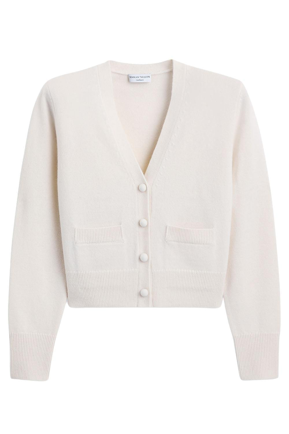 V Neck Cardigan-WHITE-XS-CLOTHINGTOPCARDIGAN-SCANLAN THEODORE