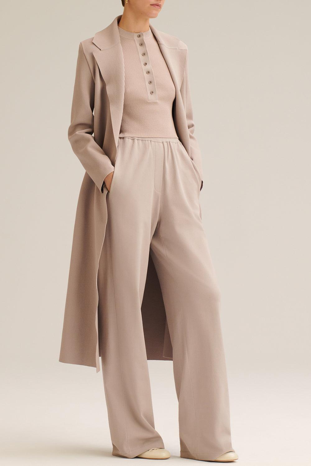 Crepe Knit Top-OYSTER-XS-CLOTHINGTOPKNITS-SCANLAN THEODORE