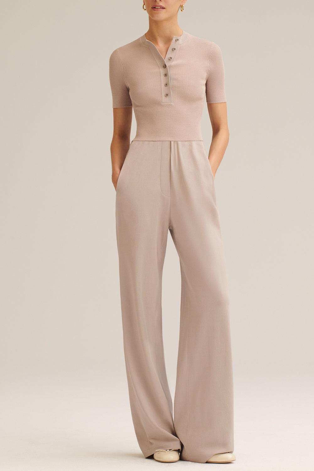 Crepe Knit Top-OYSTER-XS-CLOTHINGTOPKNITS-SCANLAN THEODORE