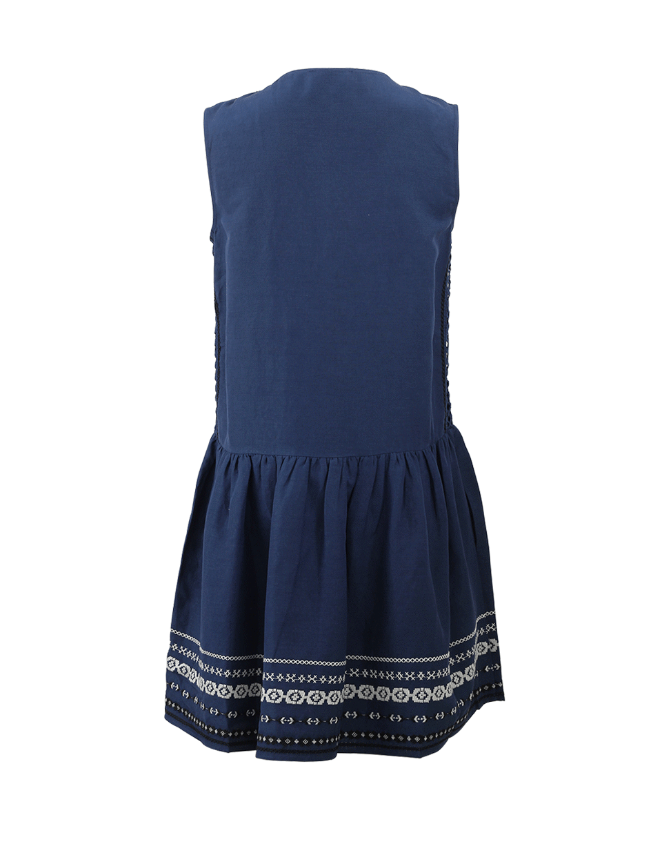 SEA-Embroidered Drop Waist Dress-