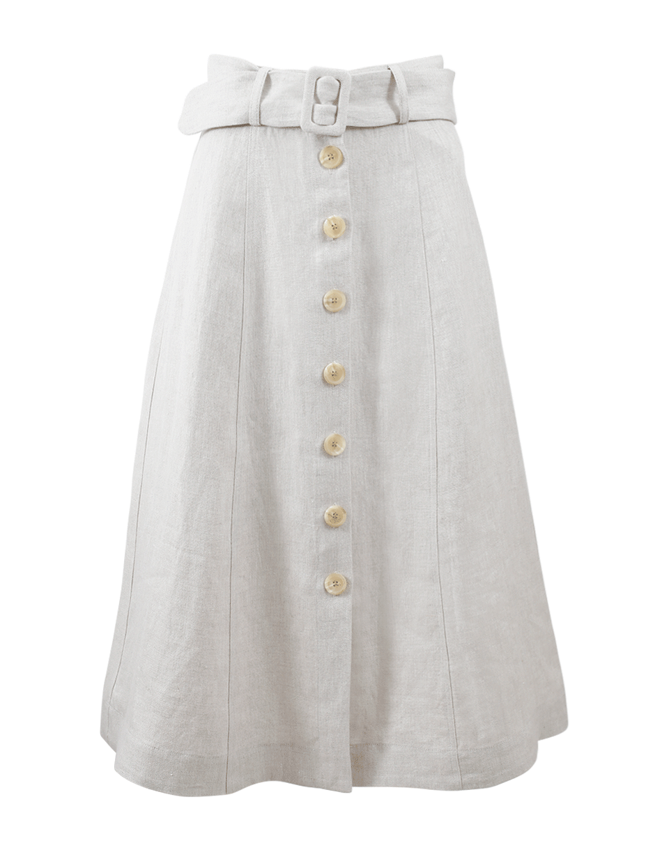 SEA-Button Front Midi Skirt-