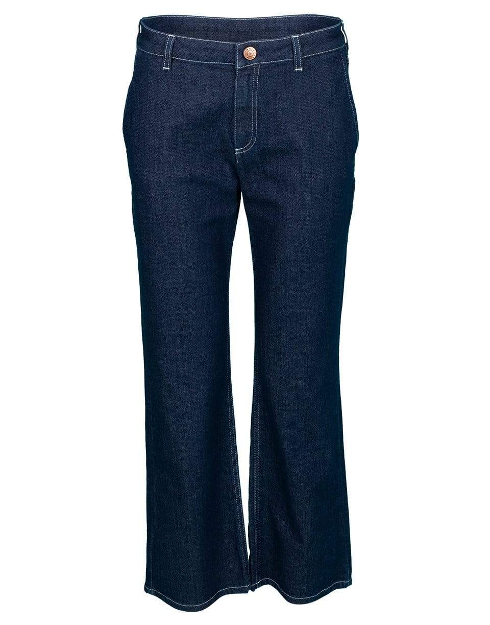 SEE by CHLOE-Cropped Dark Denim Jean-