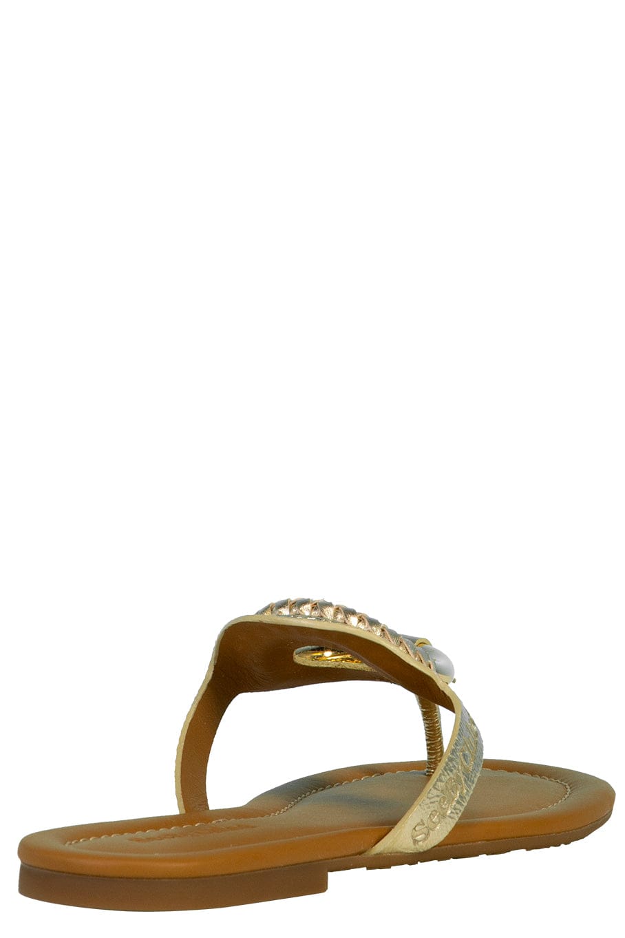 SEE by CHLOE-Hana Leather Ring Sandal - Gold-