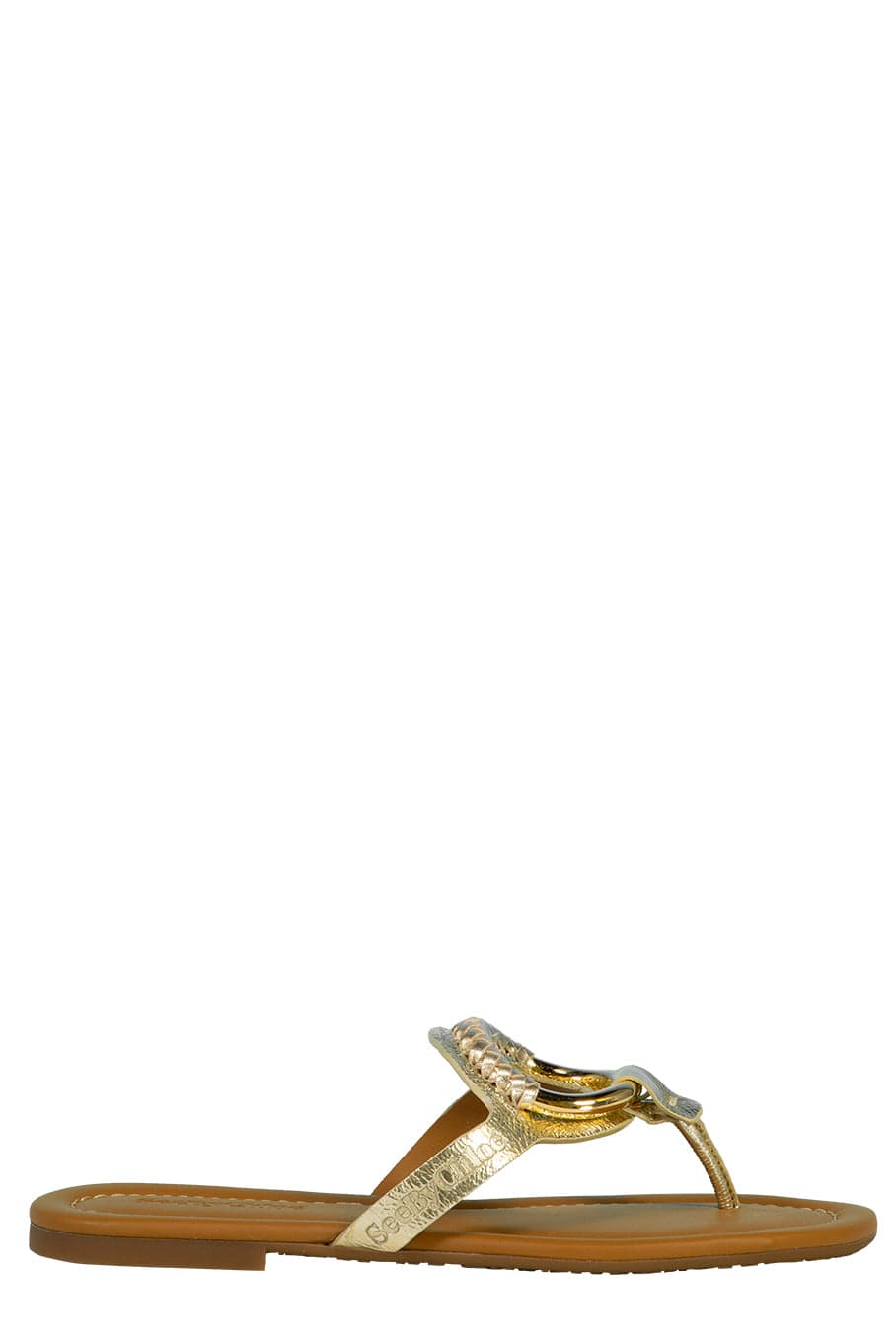 SEE by CHLOE-Hana Leather Ring Sandal - Gold-