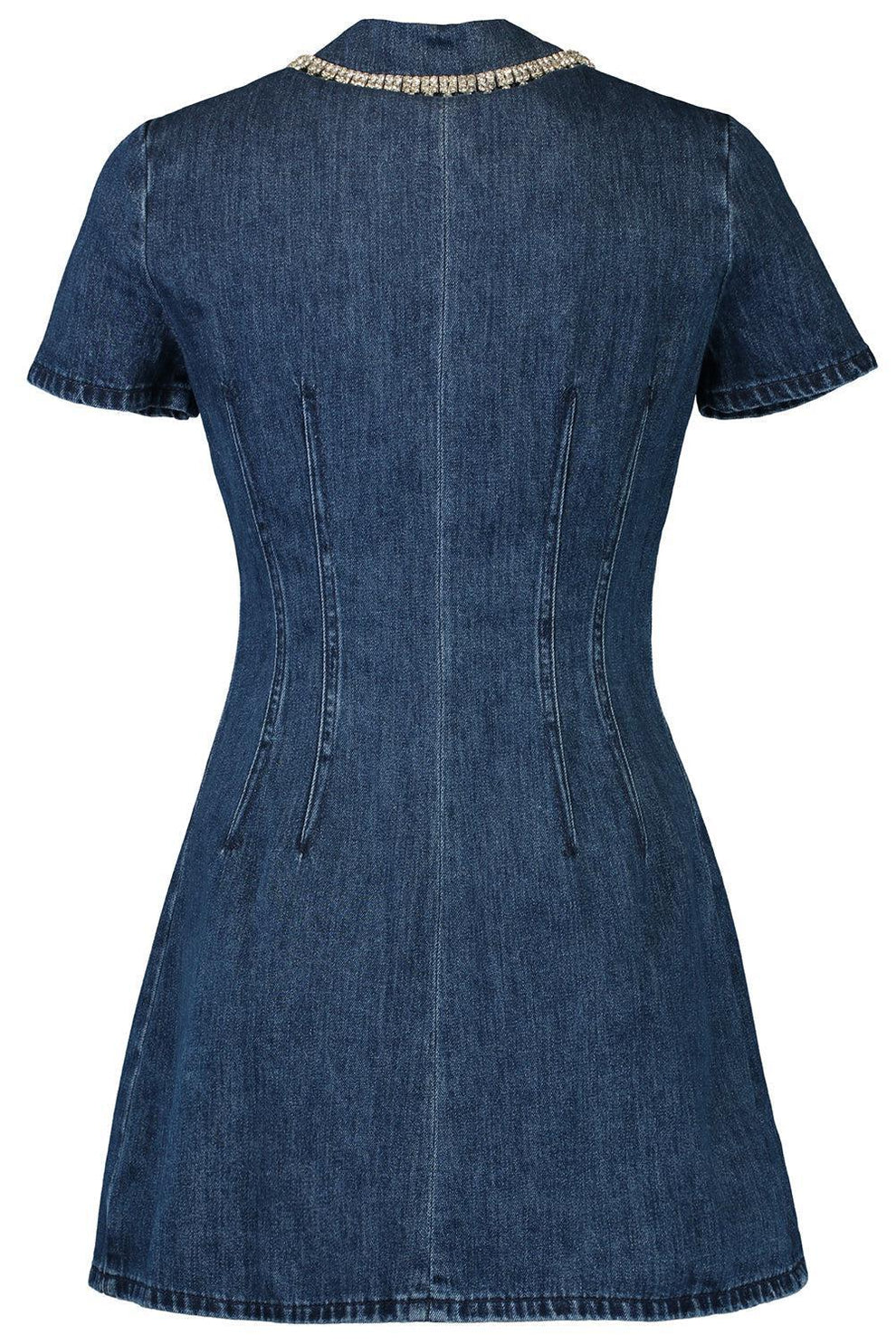 white christmas dresses Self Portrait Denim Collared Mini Dress | Canada