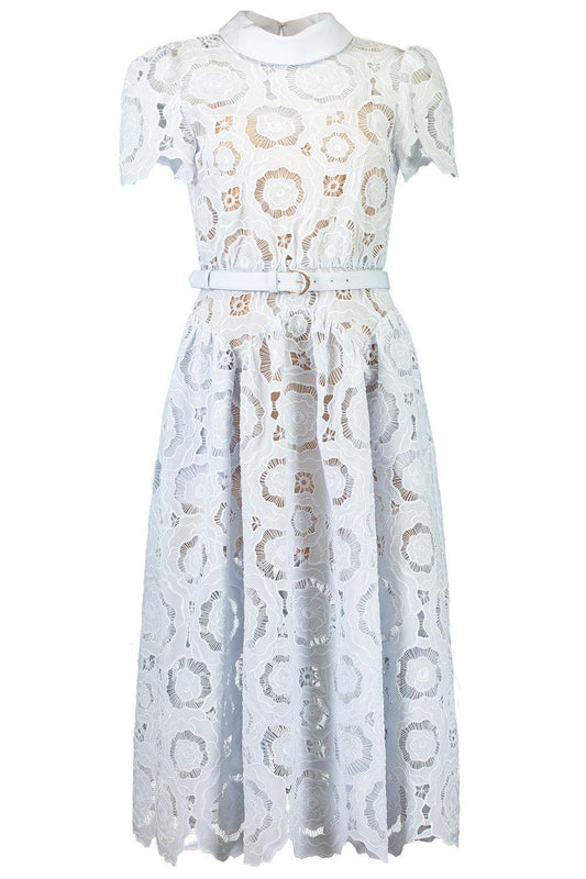 Floral Short Sleeve Midi Dress-BLUE-4-CLOTHINGDRESSCASUAL-SELF-PORTRAIT