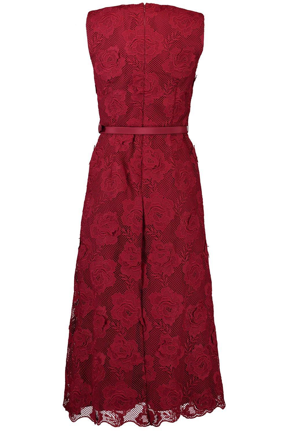 self-portrait-Lace Buttoned Midi Dress-