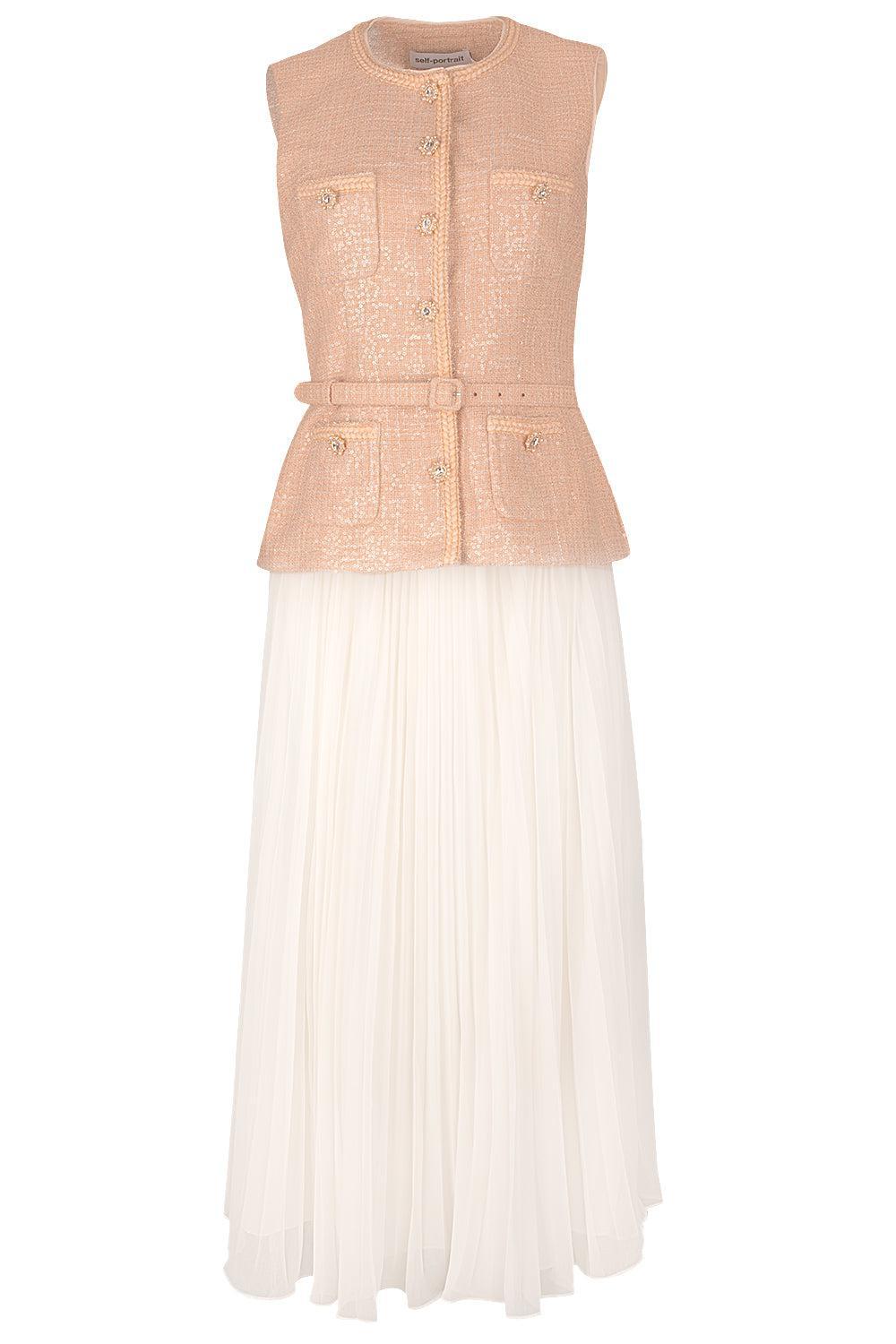 Sequin Boucle Midi Dress-CREAM-4-CLOTHINGDRESSCASUAL-self-portrait