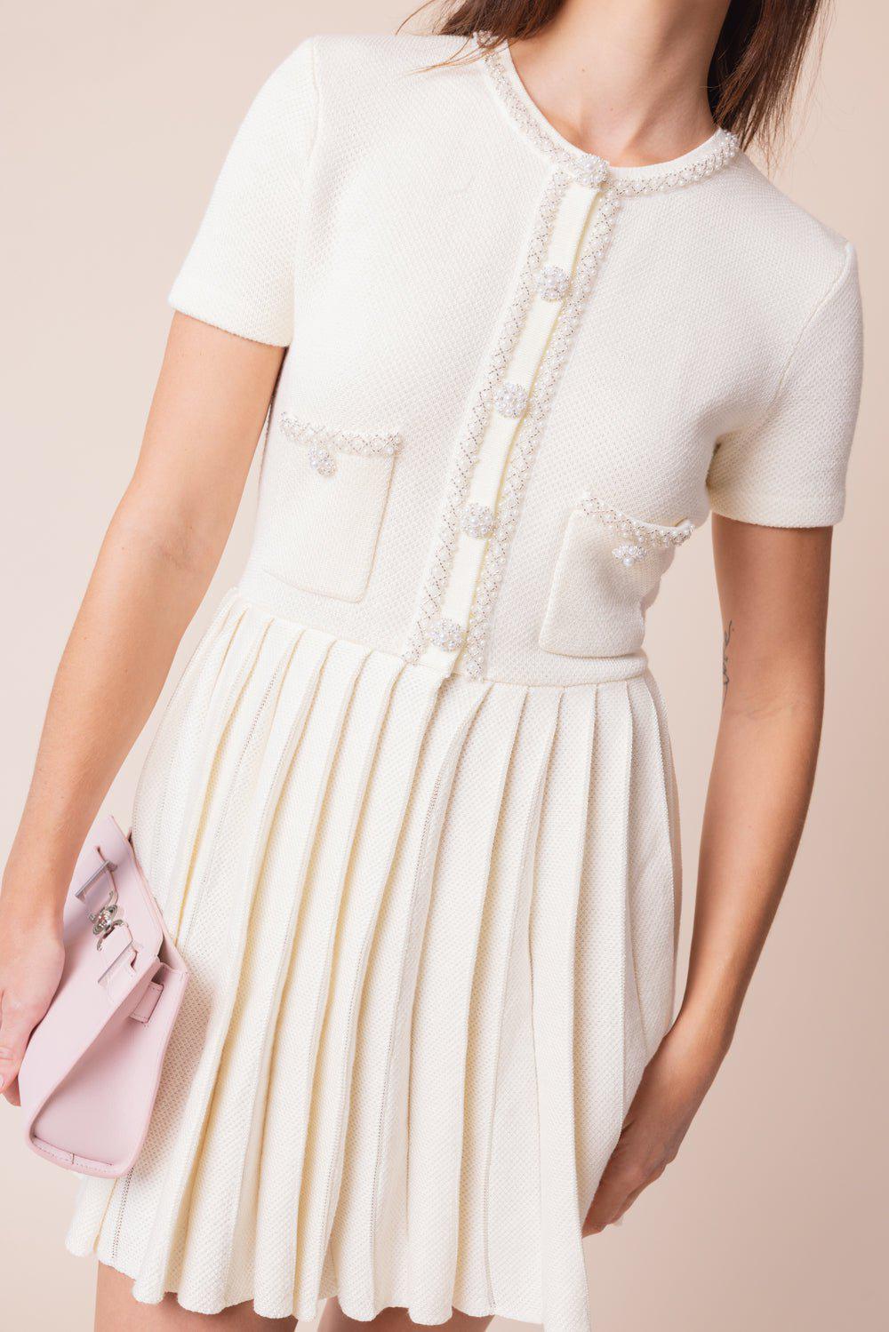self-portrait-Short Sleeve Mini Dress-