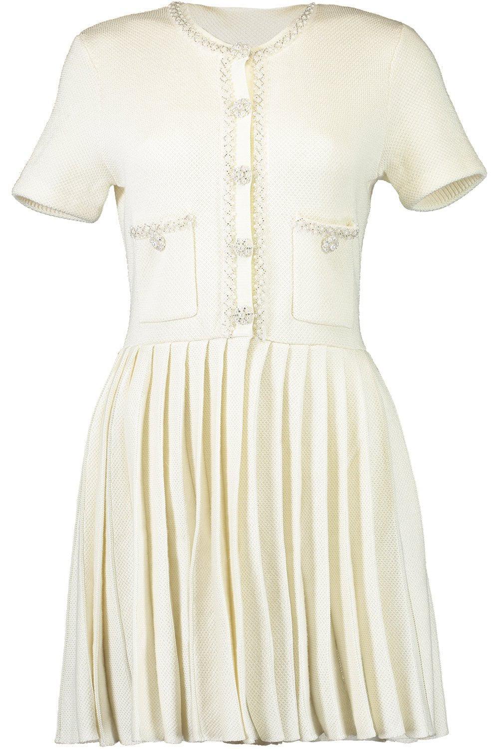self-portrait-Short Sleeve Mini Dress-
