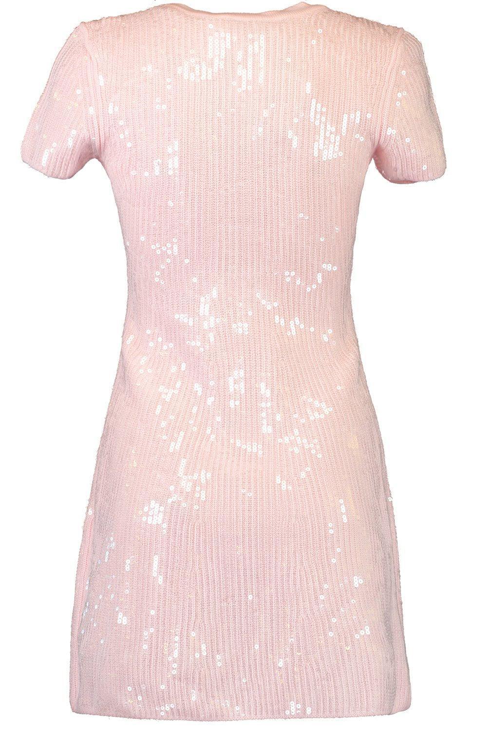 self-portrait-Sequin Knit Mini Dress-