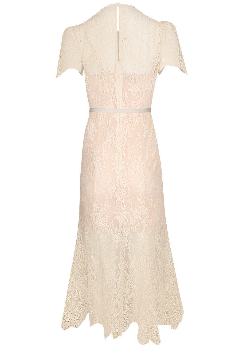 Flutter Sleeve Midi Dress-WHITE-4-CLOTHINGDRESSCASUAL-self-portrait
